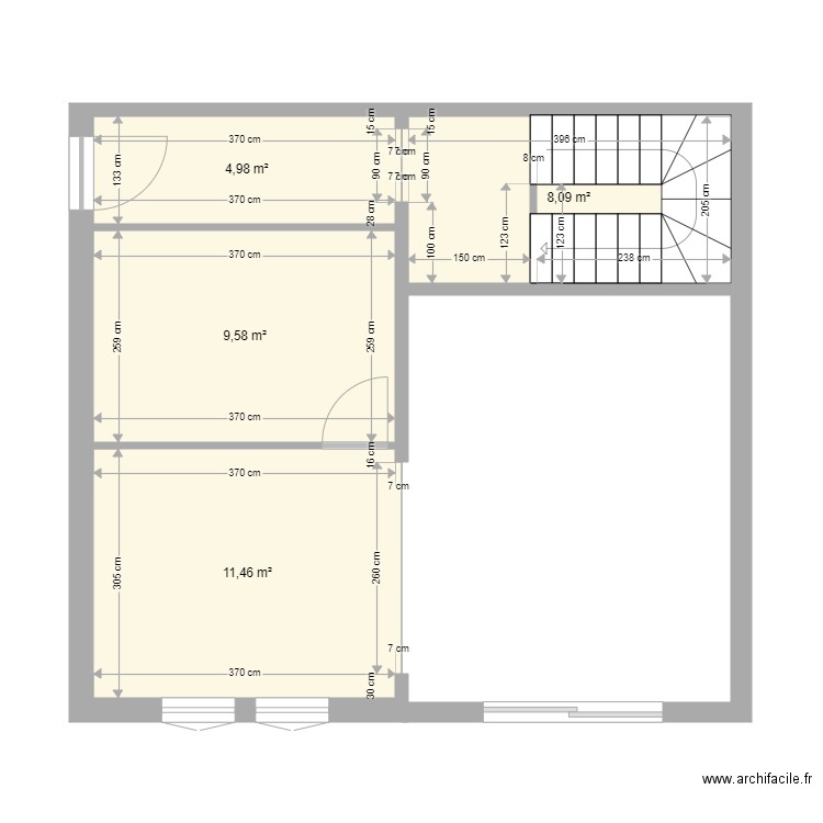 Maison Forte 25 Rdc. Plan de 4 pièces et 34 m2