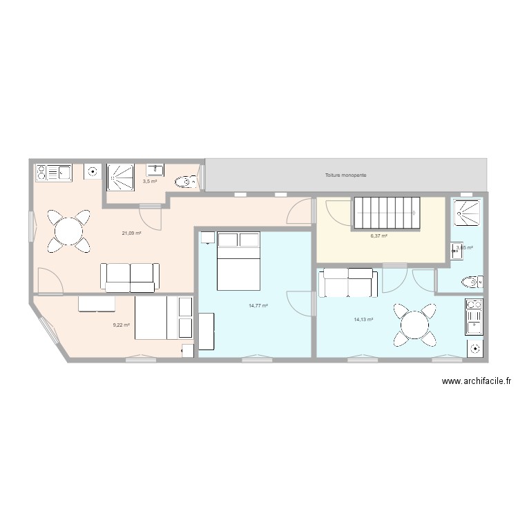 Immeuble Mont à Leux Wattrelos 1er étage v1. Plan de 0 pièce et 0 m2