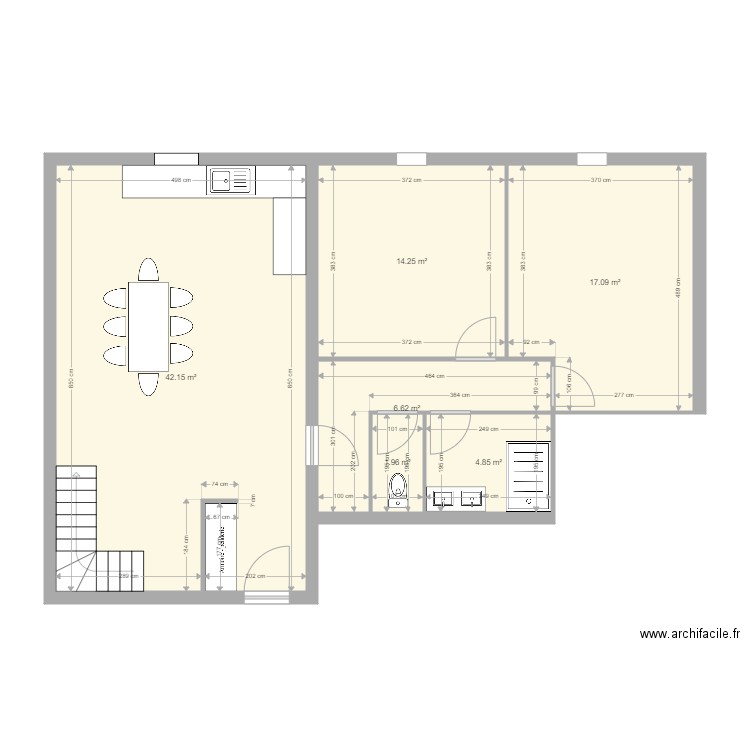 PLAN TRAVAUX AVEC ESCALIER. Plan de 0 pièce et 0 m2