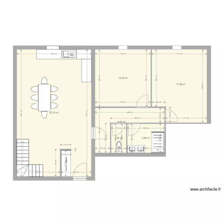 PLAN TRAVAUX AVEC ESCALIER. Plan de 