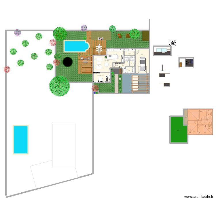 MI R1 . Plan de 17 pièces et 193 m2