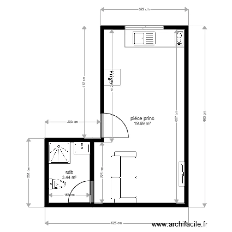 studio C Colomb. Plan de 