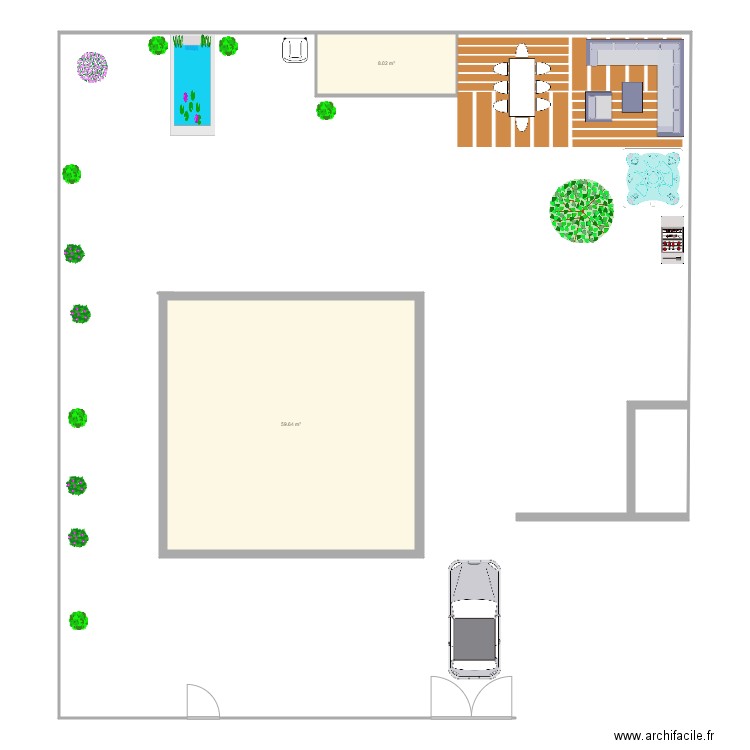 jardin. Plan de 0 pièce et 0 m2