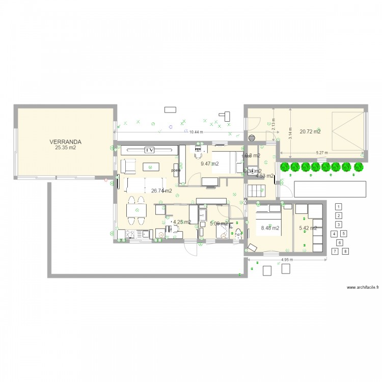 plan avec terrasse. Plan de 0 pièce et 0 m2