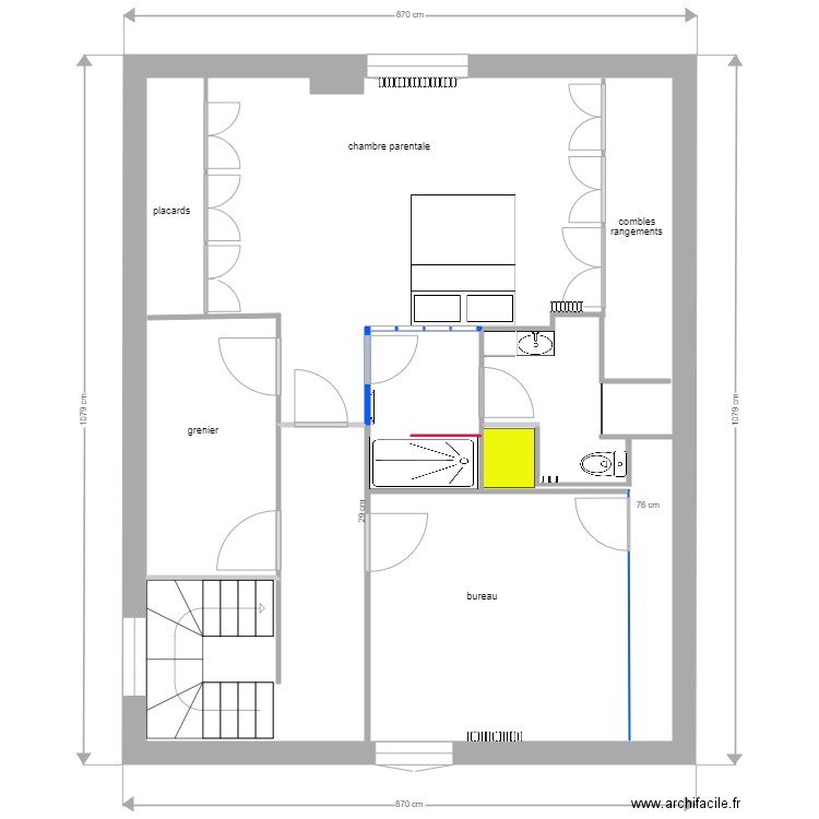 Hippolyte PINAUD 2 ième étage 07 12 2020. Plan de 0 pièce et 0 m2