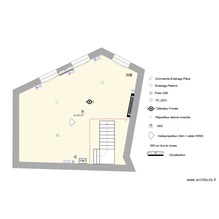 1ER ETAGE ELETRICITE. Plan de 0 pièce et 0 m2