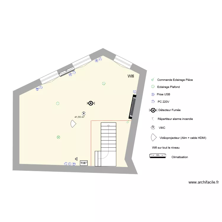 1ER ETAGE ELETRICITE. Plan de 