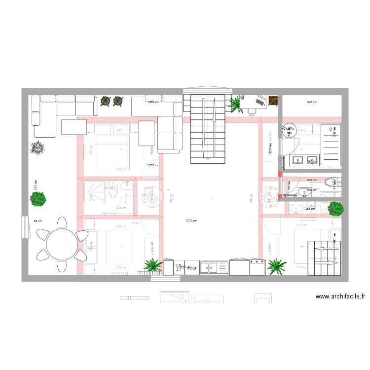 La Maison Loft RDC 2019 bas et haut. Plan de 0 pièce et 0 m2
