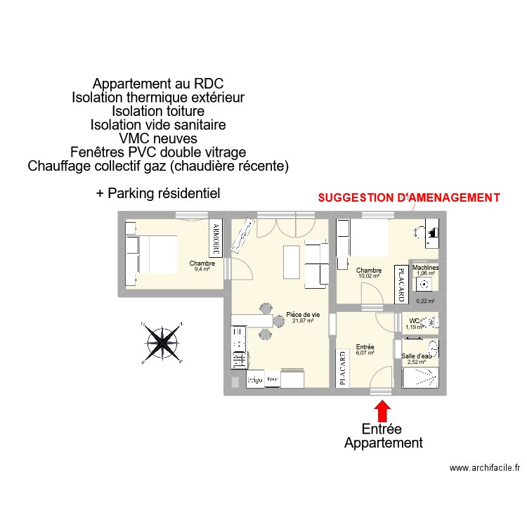 BARTH. Plan de 18 pièces et 105 m2