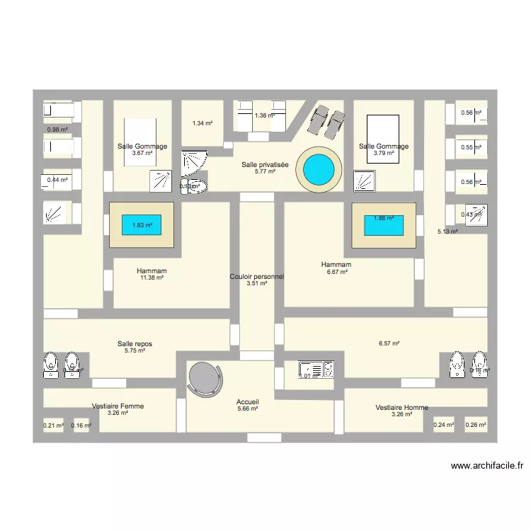 hammam. Plan de 