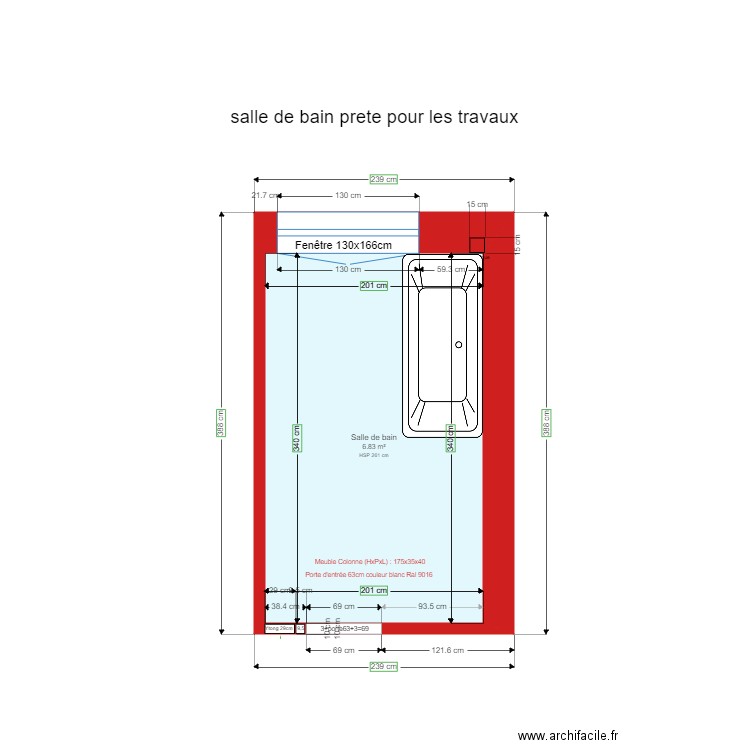 202203202035 poignée baignoire. Plan de 1 pièce et 7 m2