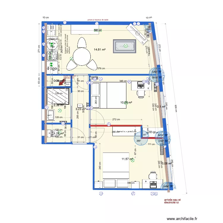 appartement rte Lod&egrave;ve V83. Plan de 