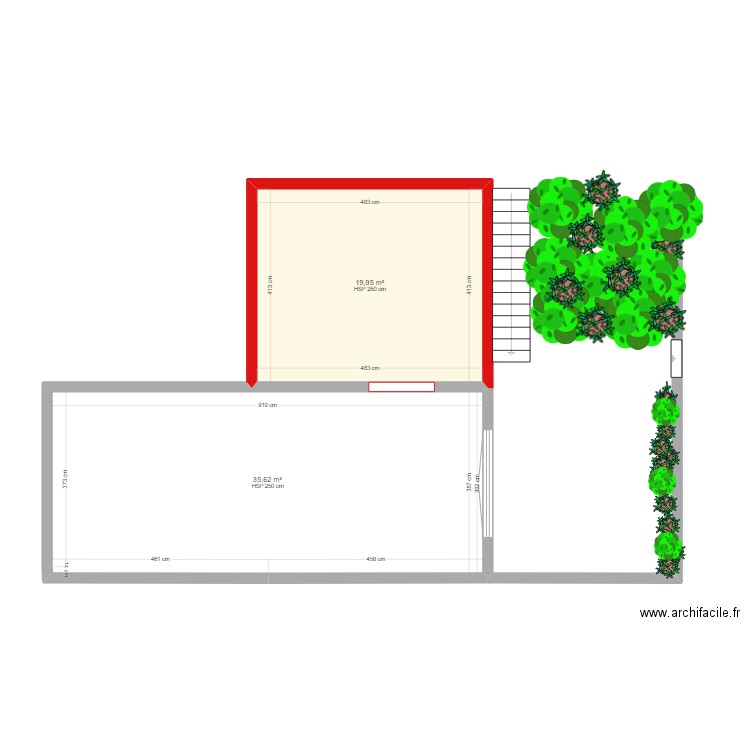 Auron RDC - Extension GO + Reprise RSO. Plan de 8 pièces et 119 m2