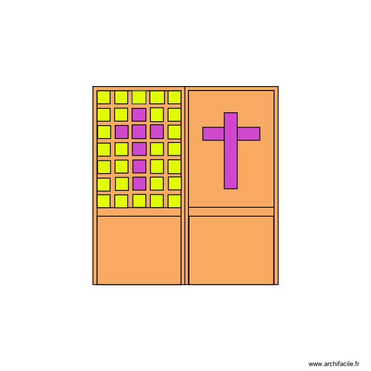 porte &eacute;glise. Plan de 