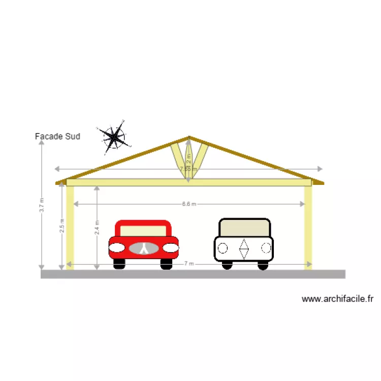 plan de coupe facade Sud 2. Plan de plan de coupe facade Sud 2. Plan de
