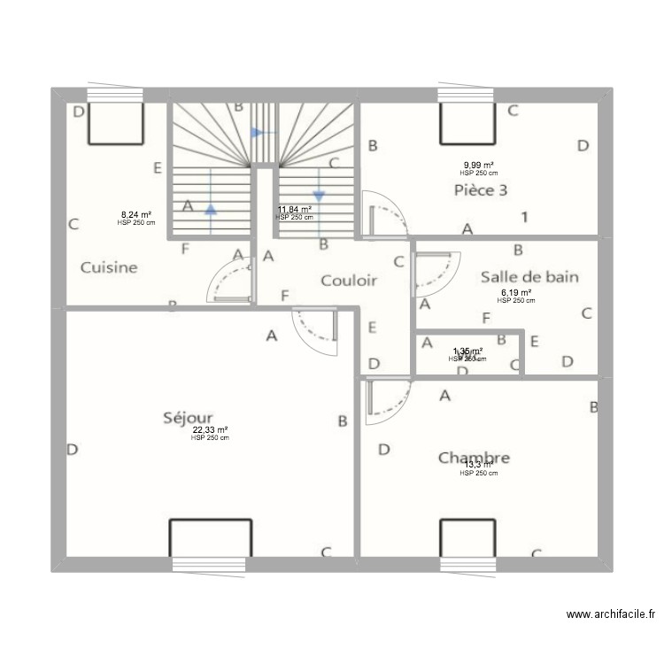 PLAN DE BASE GOD RESIDENCE. Plan de 7 pièces et 73 m2