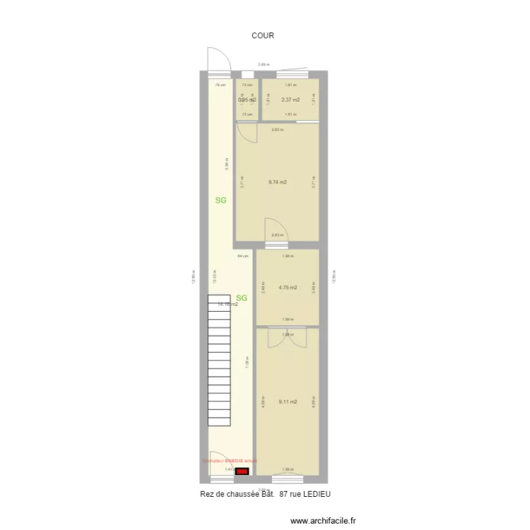 DIEU  rez de chauss&eacute;e plan masse ENEDIS  2021. Plan de 