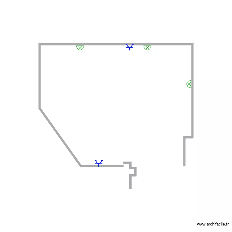 Salle du fond. Plan de 
