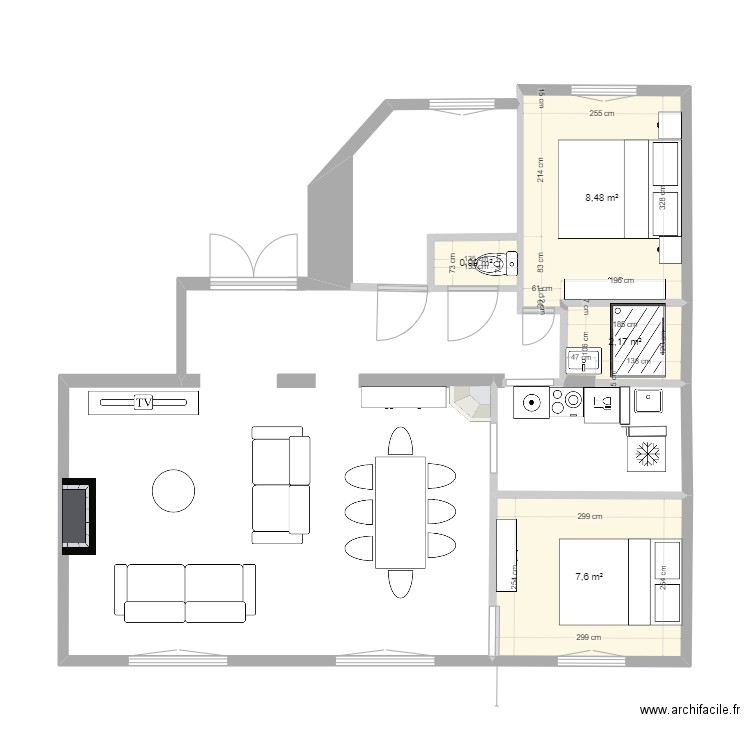 APPART ANCIEN V0. Plan de 4 pièces et 19 m2