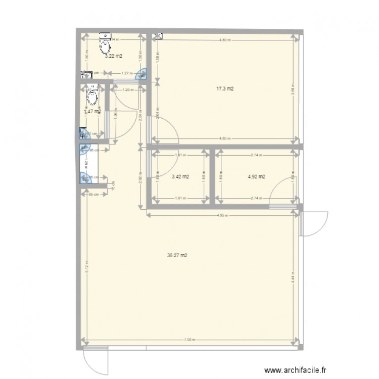 Local atelier plan avec mesures. Plan de 0 pièce et 0 m2