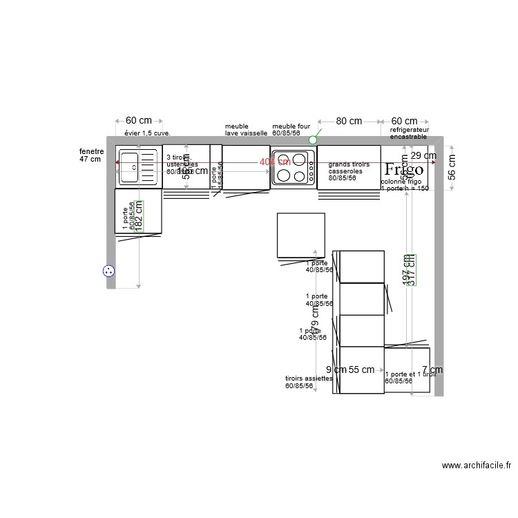 cuisine amenagement notre apt mont2. Plan de 0 pièce et 0 m2