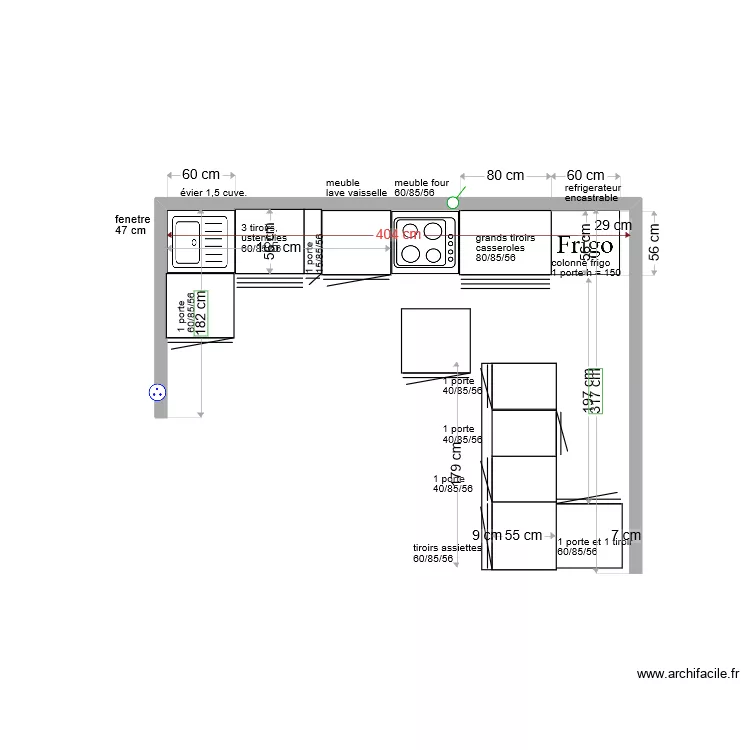 cuisine amenagement notre apt mont2. Plan de 