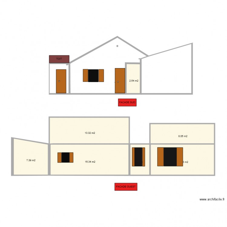 PLAN FACADE ET TOIT ACTUEL PCMI5 rectif. Plan de 0 pièce et 0 m2