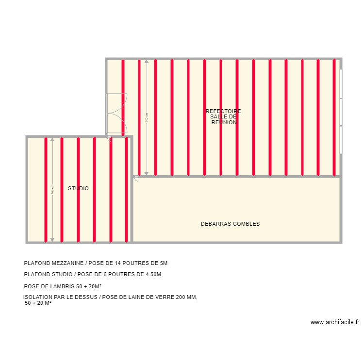 MEZZANINE Ctm PLAFOND CALEPINAGE. Plan de 0 pièce et 0 m2