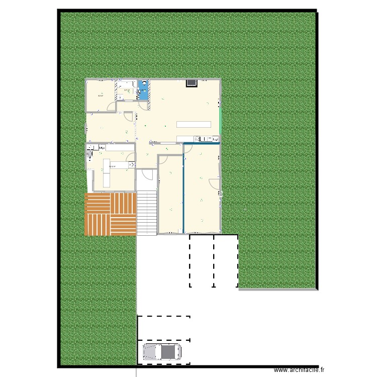 plan Vietnam Food sur terrain. Plan de 8 pièces et 146 m2