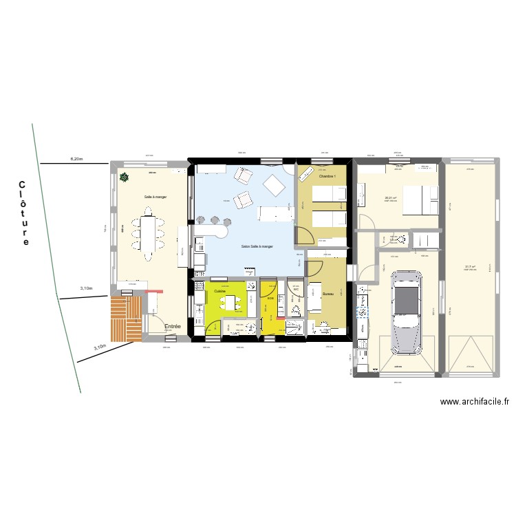 orouet plan maison  EXTENSION DU GARAGE. Plan de 15 pièces et 228 m2