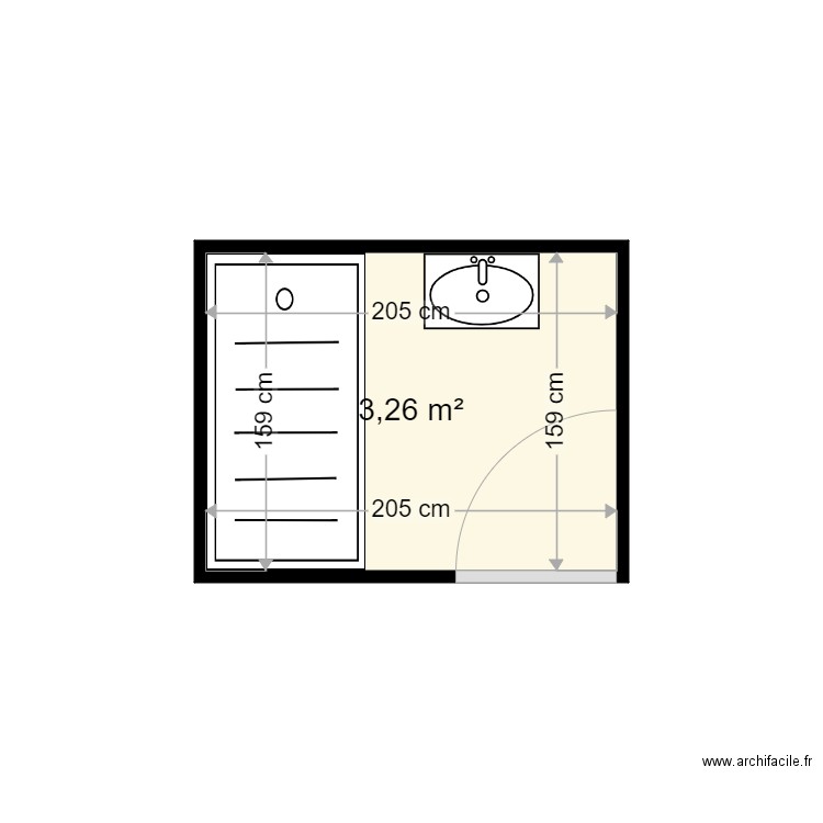 DUCROCQ J CLAUDE . Plan de 1 pièce et 3 m2