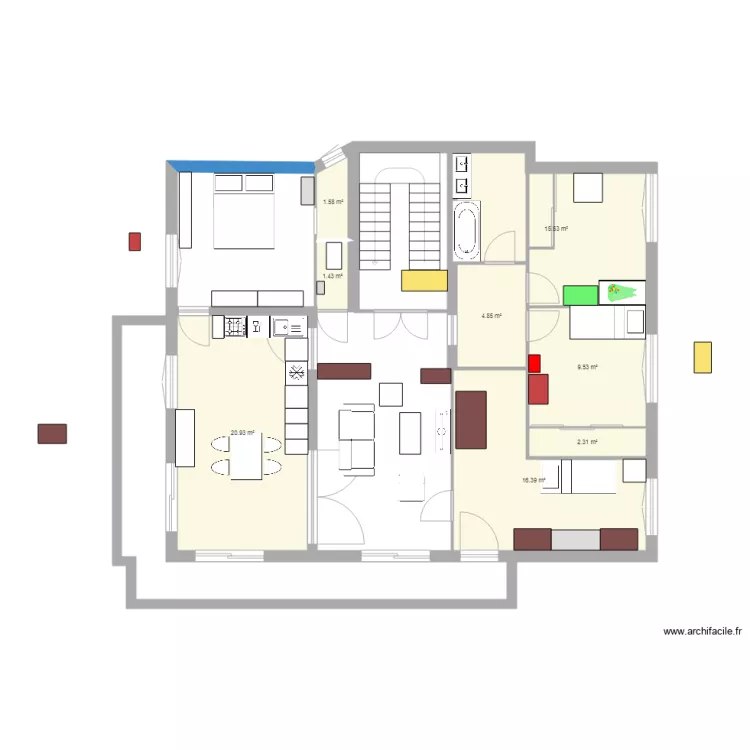 MAISON 4 CH BUREAU. Plan de 