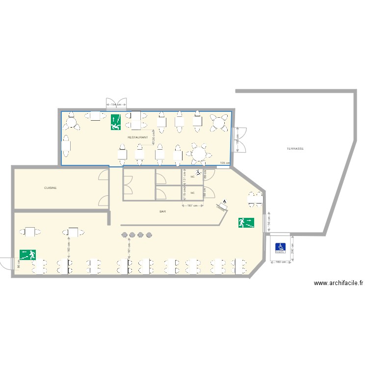 Le Kiosque TERRASSE. Plan de 8 pièces et 216 m2