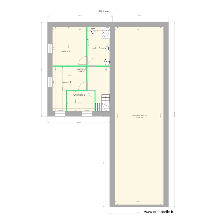PRADON ST PRIVAT projet étage. Plan de 0 pièce et 0 m2