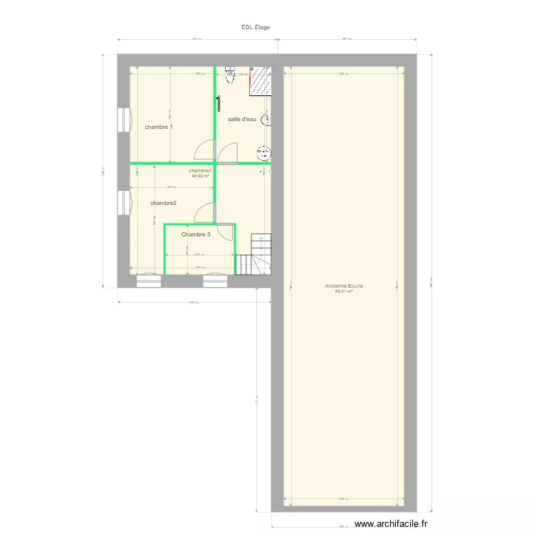 PRADON ST PRIVAT projet &eacute;tage. Plan de 