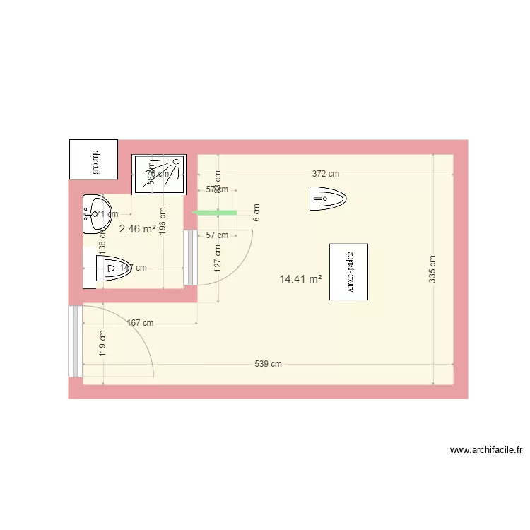 chambre 252 tournan. Plan de 