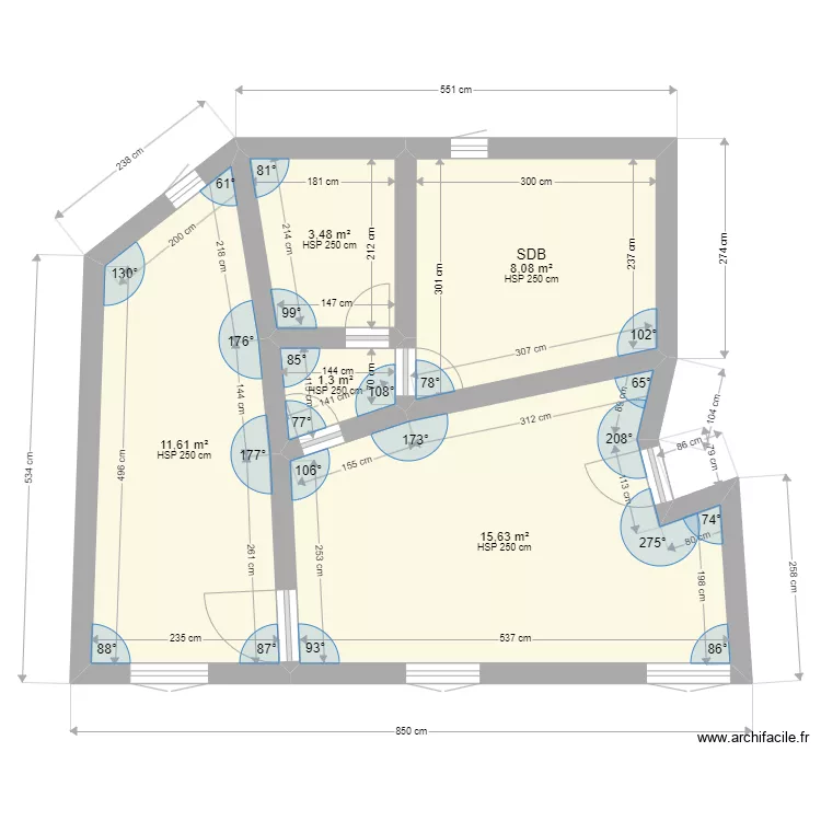 R3 appartement. Plan de 