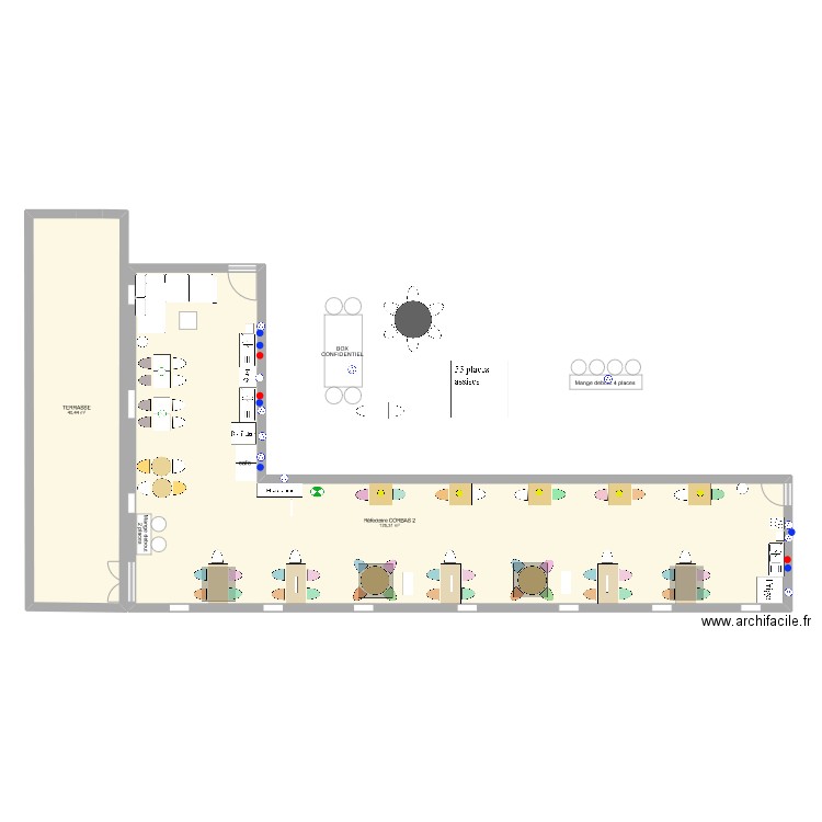 2) REFECTOIRE CORBAS 2. Plan de 2 pièces et 166 m2