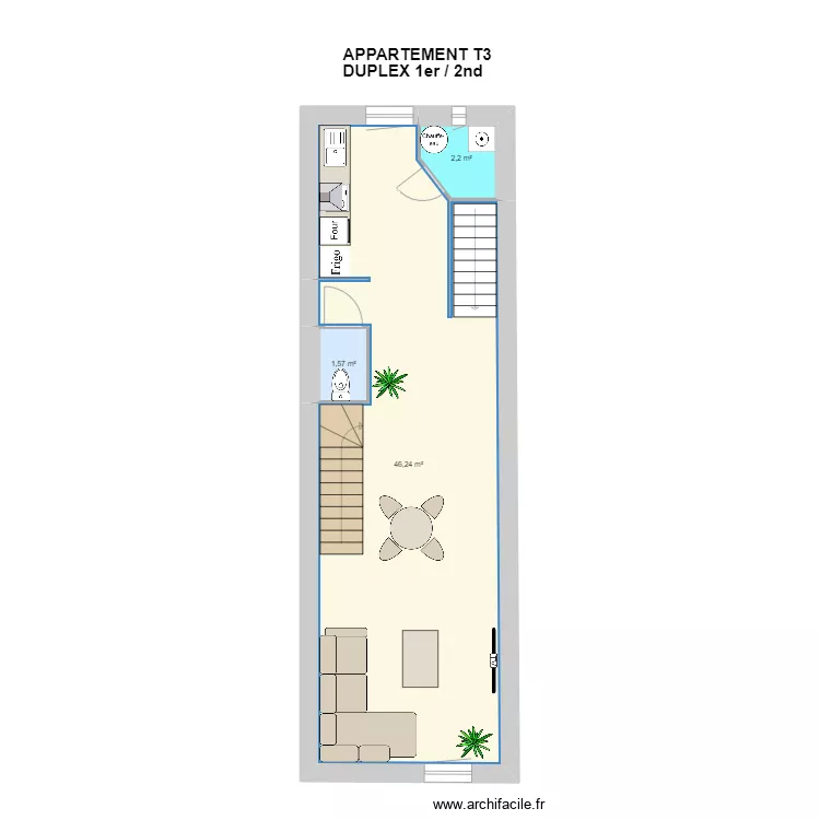 appart Saulce T3 ETAGE 1. Plan de 