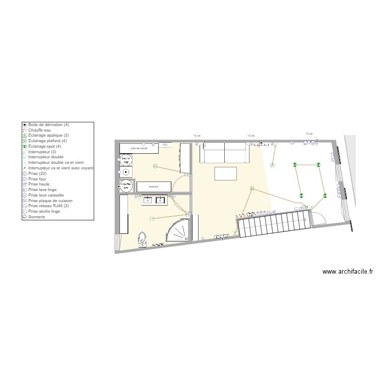 roquemaure 1 Plan 2 pièces 40 m2 dessiné par spoudi