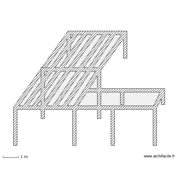 Ossature Deck Plage de piscine. Plan de 