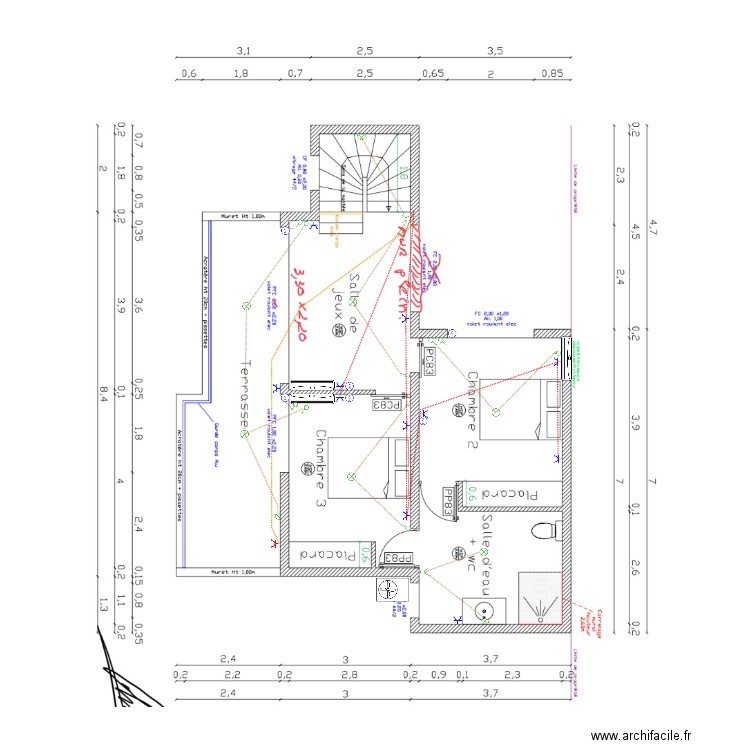 etage coulet. Plan de 0 pièce et 0 m2