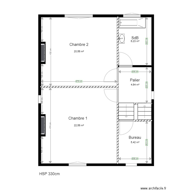 230 Lamartine BETHUNE 1er étage. Plan de 0 pièce et 0 m2