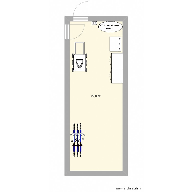 Gar. Plan de 1 pièce et 23 m2