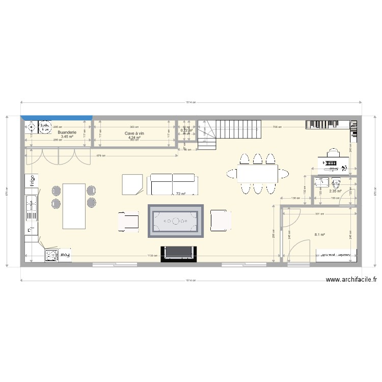 thibault valentine elne rdc escalier un quart tournant. Plan de 0 pièce et 0 m2