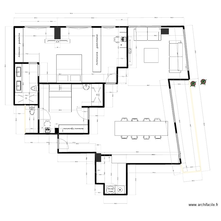 Gran de Gracia - Thibaut 2 juin. Plan de 3 pièces et 24 m2