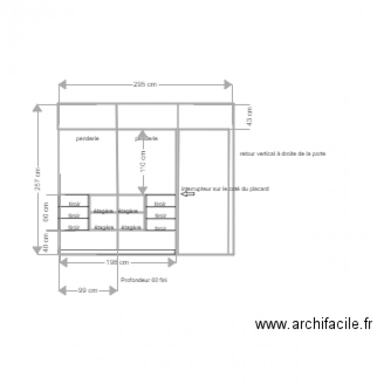 placard chambre intérieur olivier Eglem v2. Plan de 0 pièce et 0 m2