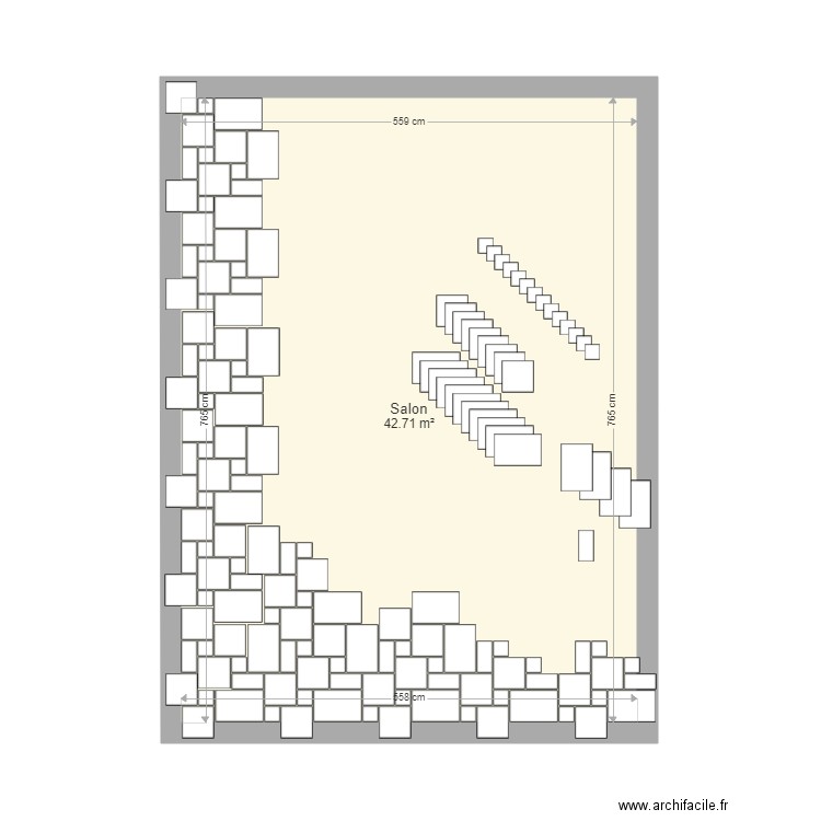 Calepinage Salon. Plan de 0 pièce et 0 m2