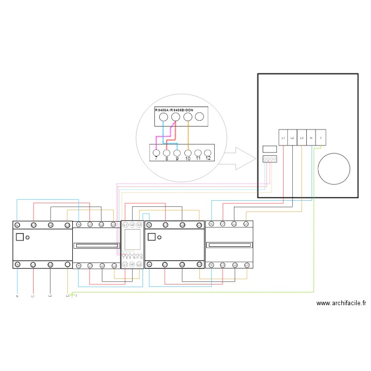 Schéma EM340 3 Phases. Plan de 0 pièce et 0 m2