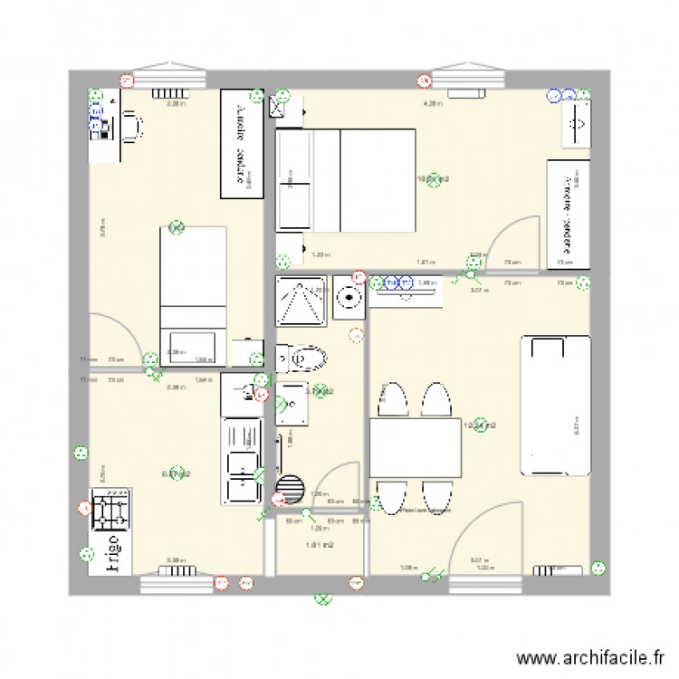 F3 RdC   Plan installation meublé. Plan de 0 pièce et 0 m2